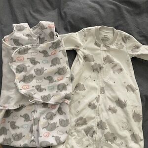 Halo and Carter’s Gray and White/Cream Sleep Sacks